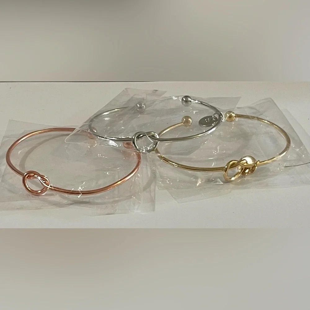 NEW 3 Knot Bangle Bracelets - Picture 1 of 8